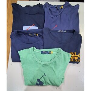 Polo Ralph Lauren Graphic T-Shirt Lot 5pc Mens XXL Big Pony Athl Club Navy Grn